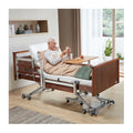 Adjustable Electric Hospital Bed Frame 5-Function Nursing Home Care Mute Roller 900x2000mm Mattress Base 185KG 5-Year