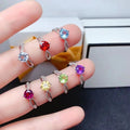 Fashion for Women Classic Dainty Natural Gemstone Crystal Engagement Rings Aquamarine Citrine 925 Sterling Silver Good Price