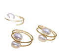 Wholesale Hot Sale Natural Freshwater Rice Pearl Ring All-matched Female Rings Fashion Women Jewelry