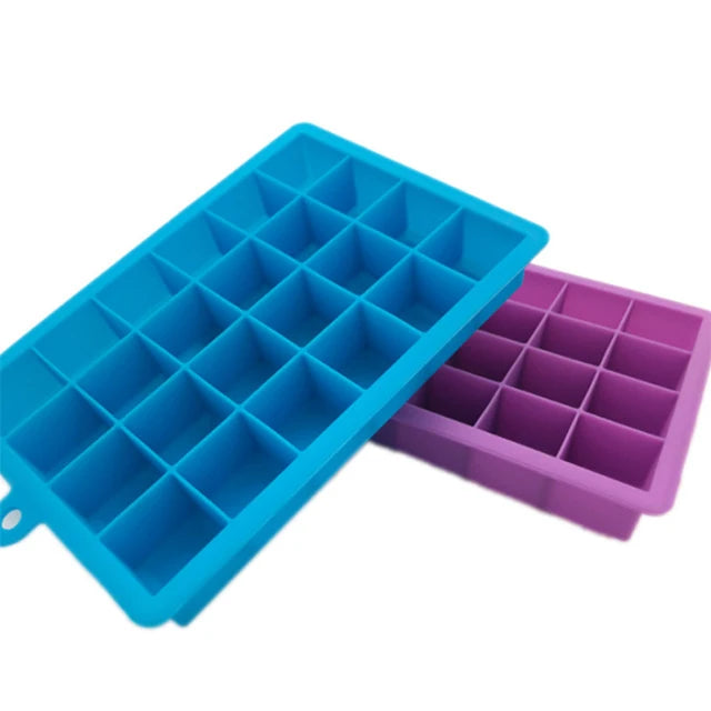24 Cavities Grids BPA Free High Quality 100% Food Grade Silicone  Ice Mold Colorful Custom Silicone Ice Cube Tray Mold Maker