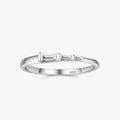 Ailmay Genuine 925 Sterling Silver Fashion Trapezoid Shape Clear CZ Stackable Ring for Women Girls Party Accessories Jewelry