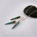 ZG0468 Wholesale Natural Turquoise Bar Pendant Necklace Jewelry for Women