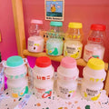 Cute Plastic Milk Bottle Shape Water Bottle 4 Colors Strap for Girls Novelty Style for Camping Drinking Boiling Water Applicable