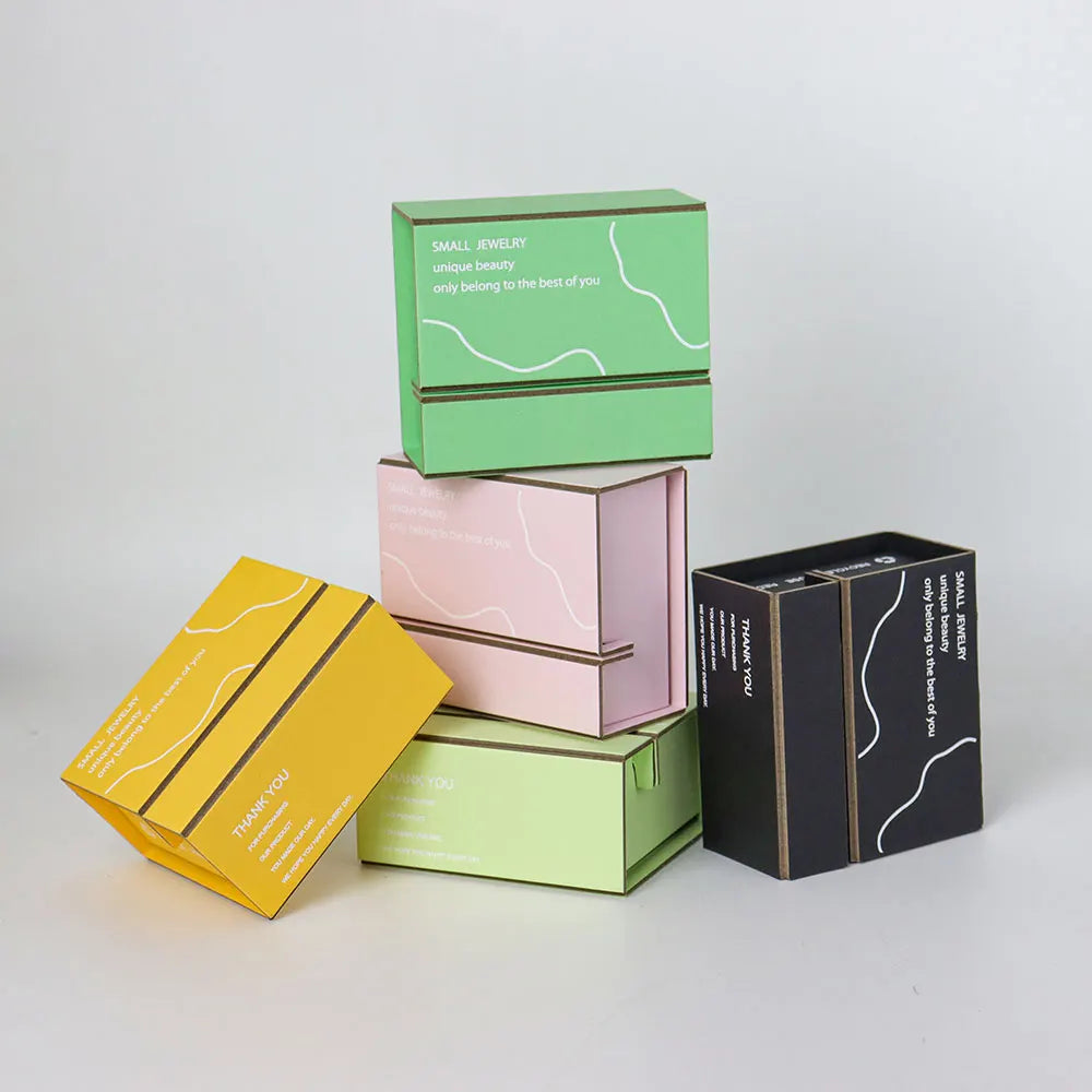 Transparent Plastic PE Film Jewelry Packaging Bracelet Necklace Ring Watch Gift Box Custom Logo Cardboard Folding Jewelry Box