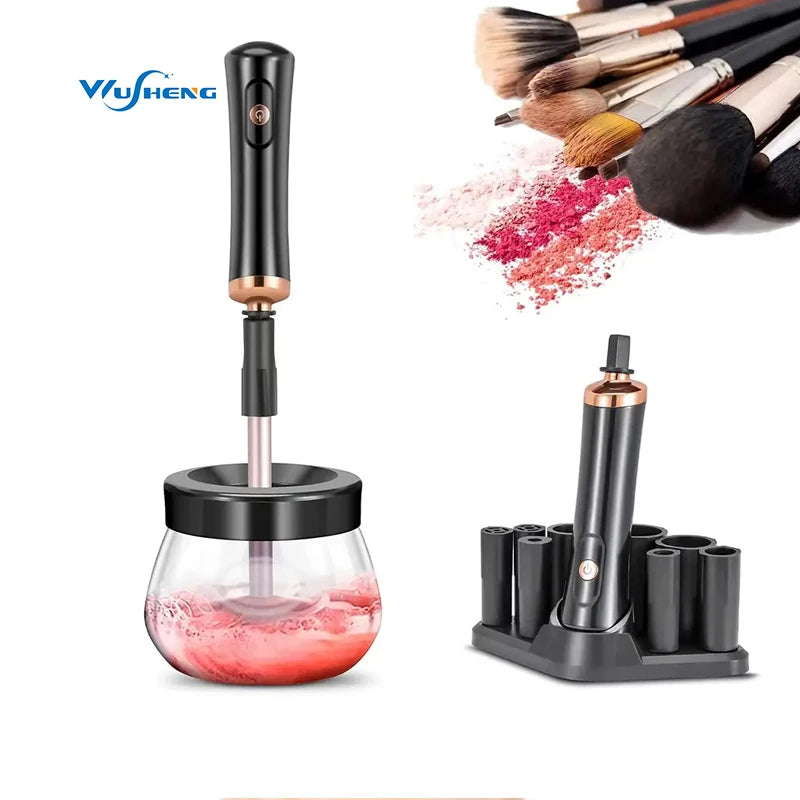Upgrade Electric Makeup Brush Cleaner and Dryer Machine Automatic Super Fast Cosmetic Spinner Brush Cleaner