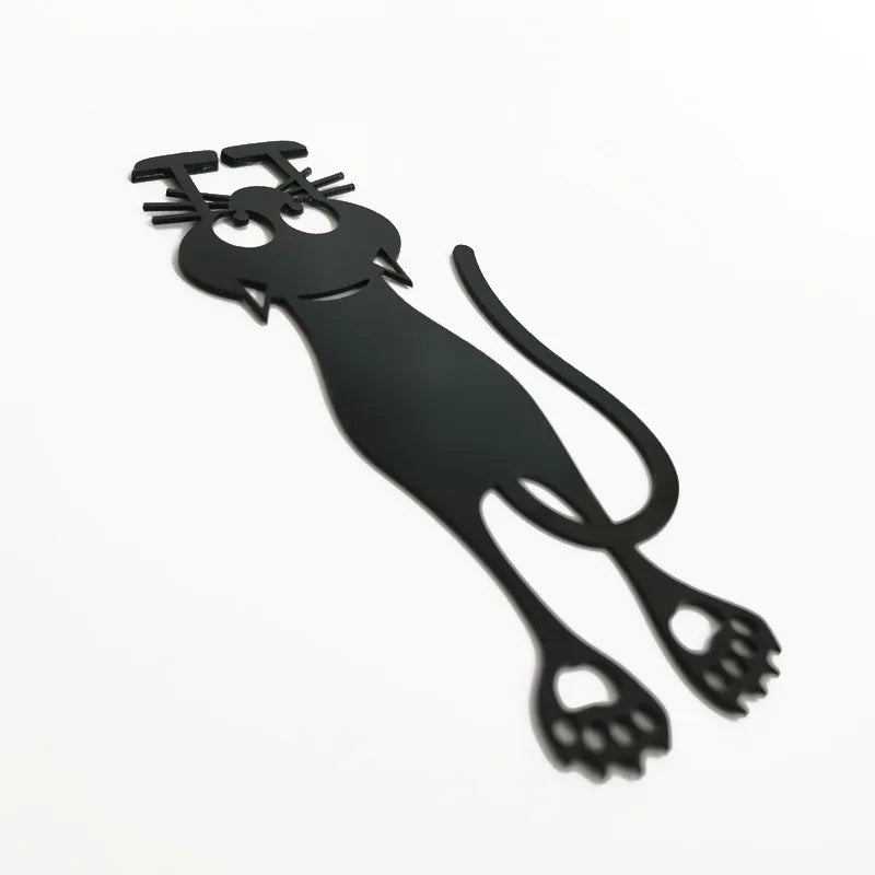Black Cat Hanging Animal Bookmark Kawaii New Acrylic Creative Hollowed-out Cat Bookmark