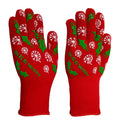 Seeway Oven Mitts Grilling Gloves CE Certified Slip-resistant Heat Resistant 350/662 Holiday Style Silicone Cotton BBQ