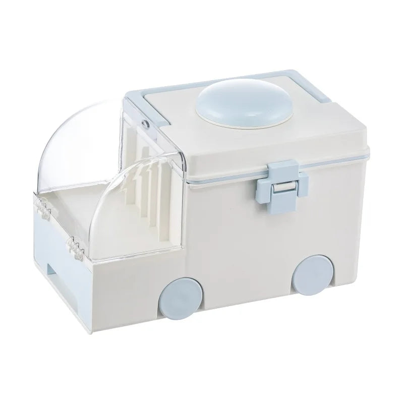 2-Layer Portable Family First Aid Box PP Material Medicine Organizer and Emergency Container with Food Bag Packaging Usage