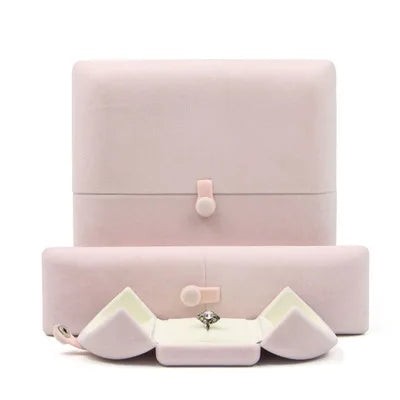 Factory Price Custom LOGO Luxury Ring Jewellery Packaging Box Ring Necklace Earring Luxury Velvet Jewelry Box