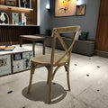American Vintage Solid Beech Wood Dining Chairs Traditional Cross-Backed Durable for Outdoor Patio Cafe Wedding Events Hotel