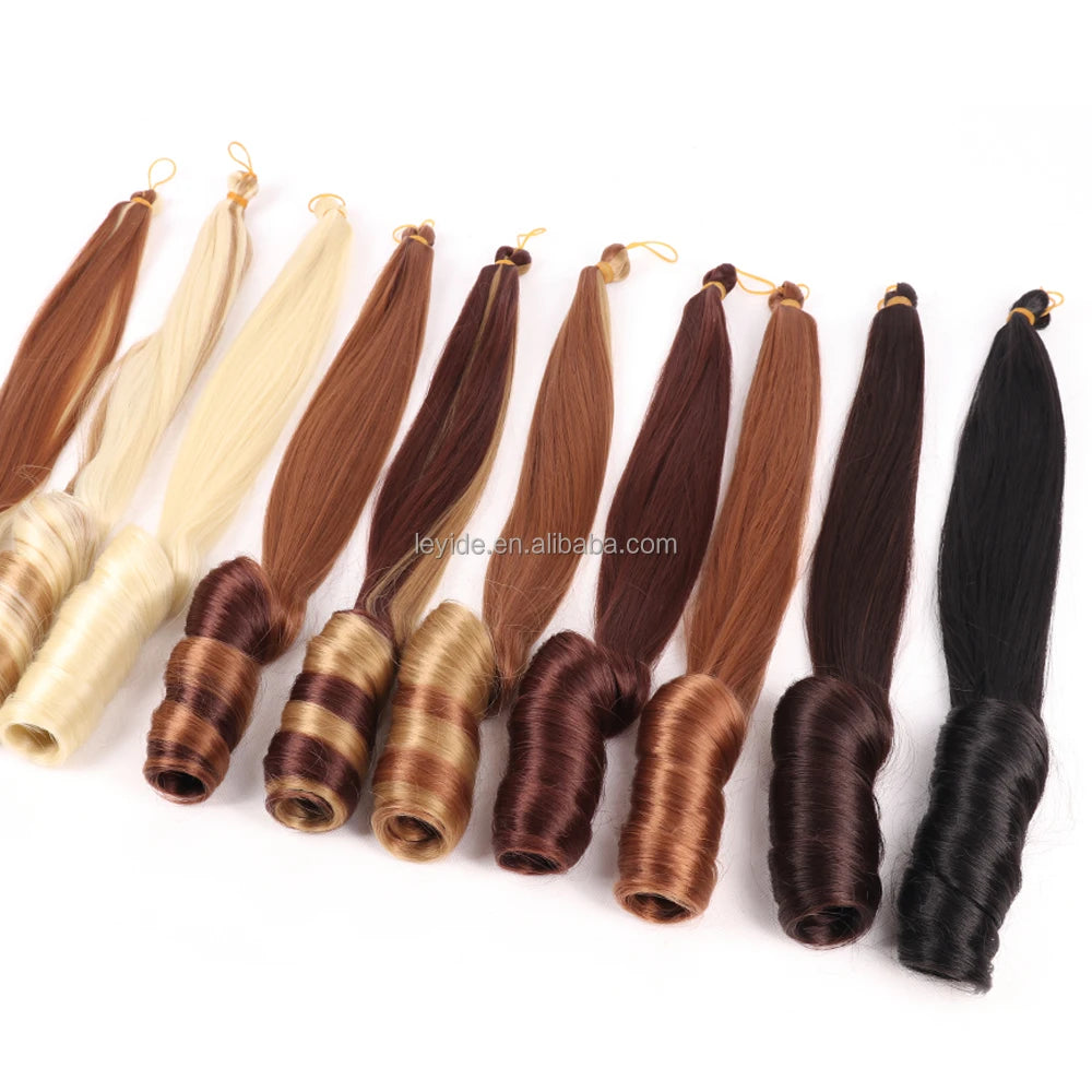 Fashion French Curly Braiding Hair Pre Stretched Spanish Curly Bouncy Wavy Braiding Hair for Crochet Braids Hair Extensions