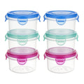 Condiment Containers Lids | 6 Pack 2.7 oz Reusable Leakproof BPA Free Stackable Freezer Safe Freshness Preservation Salad