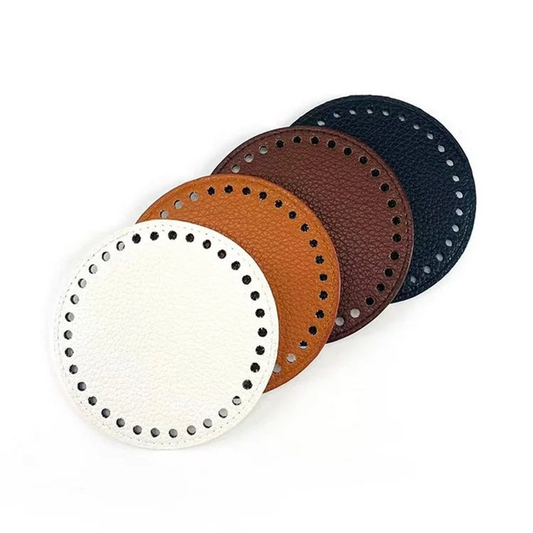 PU Leatherette Bottom Hollow Crochet Accessory Base Diy Knitting Bag Shaper Craft Making Weaving