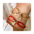 Wholesale Inspire Jewelry Bijoux Acier Inoxydable Braided Cord Rope Bracelet Heart Charm Logo Personalized Engraved Bracelets