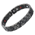 BioMagnetic Jewelry Mens Germanium Bracelet Black Stainless Steel Bracelets  Magnetic Health Bracelets Pain Relief for Arthritis