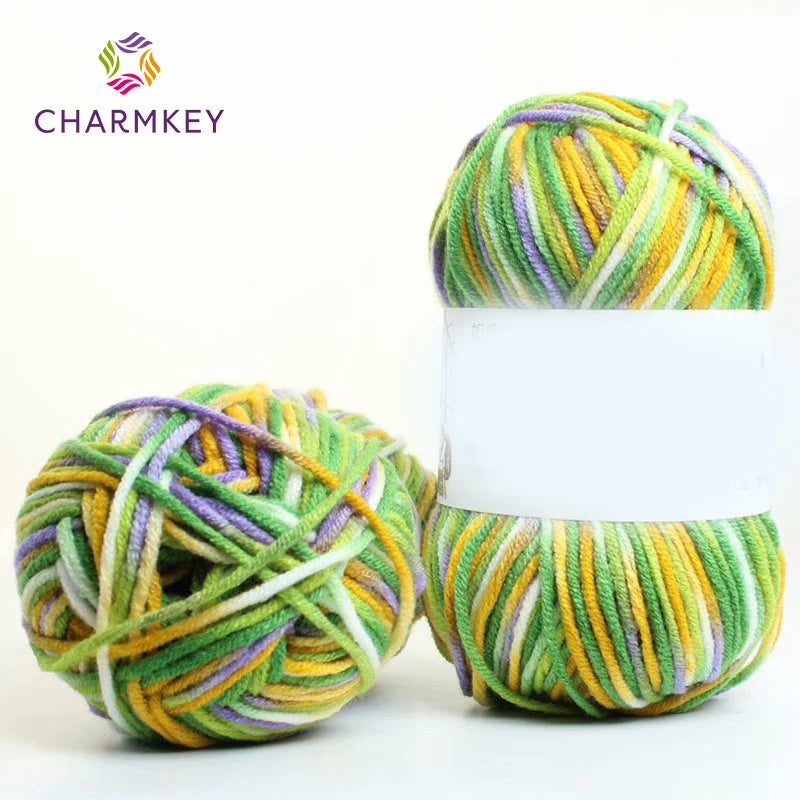 Charmkey Wholesale Milk Cotton Yarn Mixed Color Acrylic Yarn for Hand Knitting and Crochet