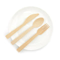 Gianty Eco-Friendly Biodegradable Bamboo Cutlery Set Disposable Tableware Including Fork Spoon Knife for Parties