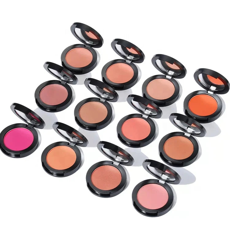 Newest Round Shape Tint Cruelty Free Private Label 14 Shades Make up Single Blush Palette