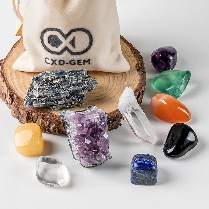 Crystal Set Irregular Shape Worry Stone Kit Healing Energy Tumbled Stone Natural Home Decoration Love Gemstone Feng Shui 5 Bags