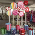 Candy Cartclassic Wood Flower Wall Window Frame Home Decor/giant Lollipop Decoration/life Size Candy Props for Sale