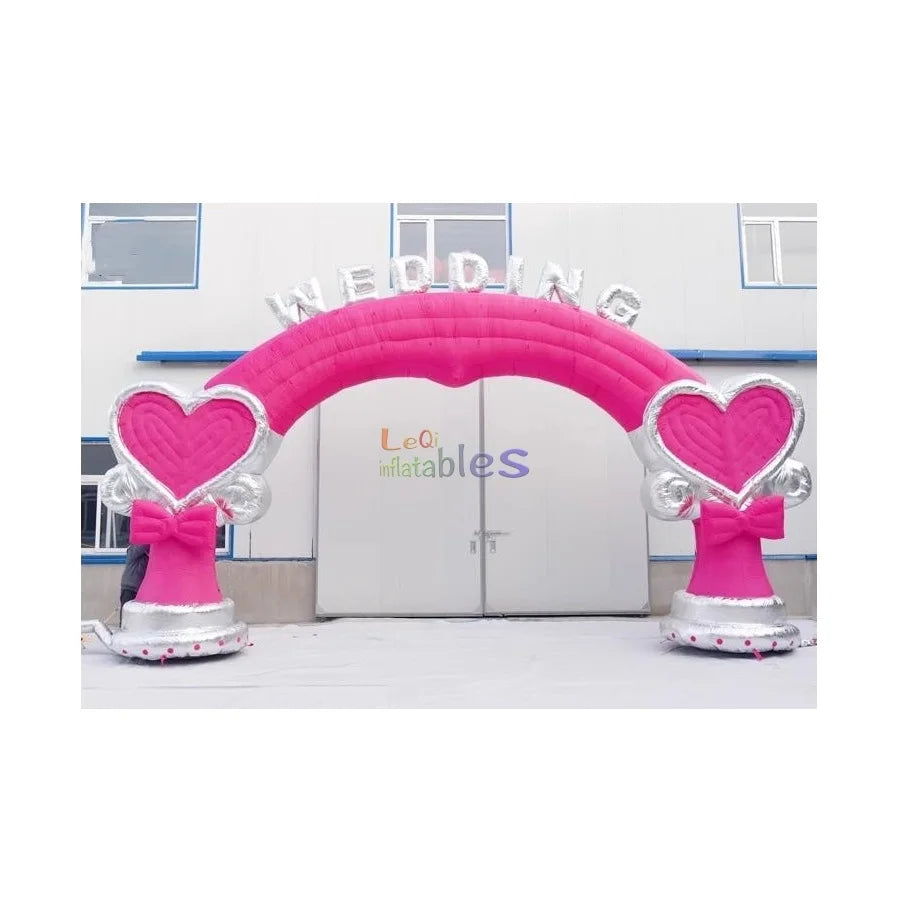 Custom European Style Inflatable Walkway ArchOutdoor Romantic Inflatable Heart Entrance Arch for Wedding Party Event