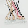 Luxury Empty 8ml 10ml Round Glass Perfume air Freshener Scented Liquid Hanging Car Diffuser Bottle with Wooden Cover