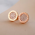 H&F Original 14K Solid Gold Stud Earrings Natural Diamond with Real Gold Au585 Pave Stone Manufacturer Earings Findings