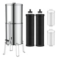 NSF 42/53 Certified 304 Stainless Steel Portable Gravity Water Filter System with Activated Carbon for RV & Household Use