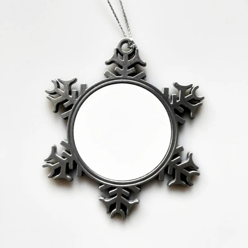 Qualisub Personalized Snow Shape Metal Ornament Sublimation Christmas Ornament Metal Sublimation Christmas Tree Ornaments Blanks