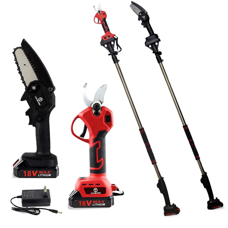 APS68 Long Reach Lithium Cordless Electric Chain Saw & Tree Pruners with SK-5 Steel Blade 0-30mm Cutting Capacity