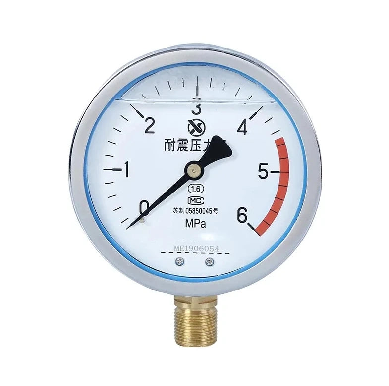 YN100 0.6-100MPa Shock-resistant Pressure Gauge YN Series Oil Pressure Gauge Diameter 100mm M20*1.5 Thread Pressure Gauge