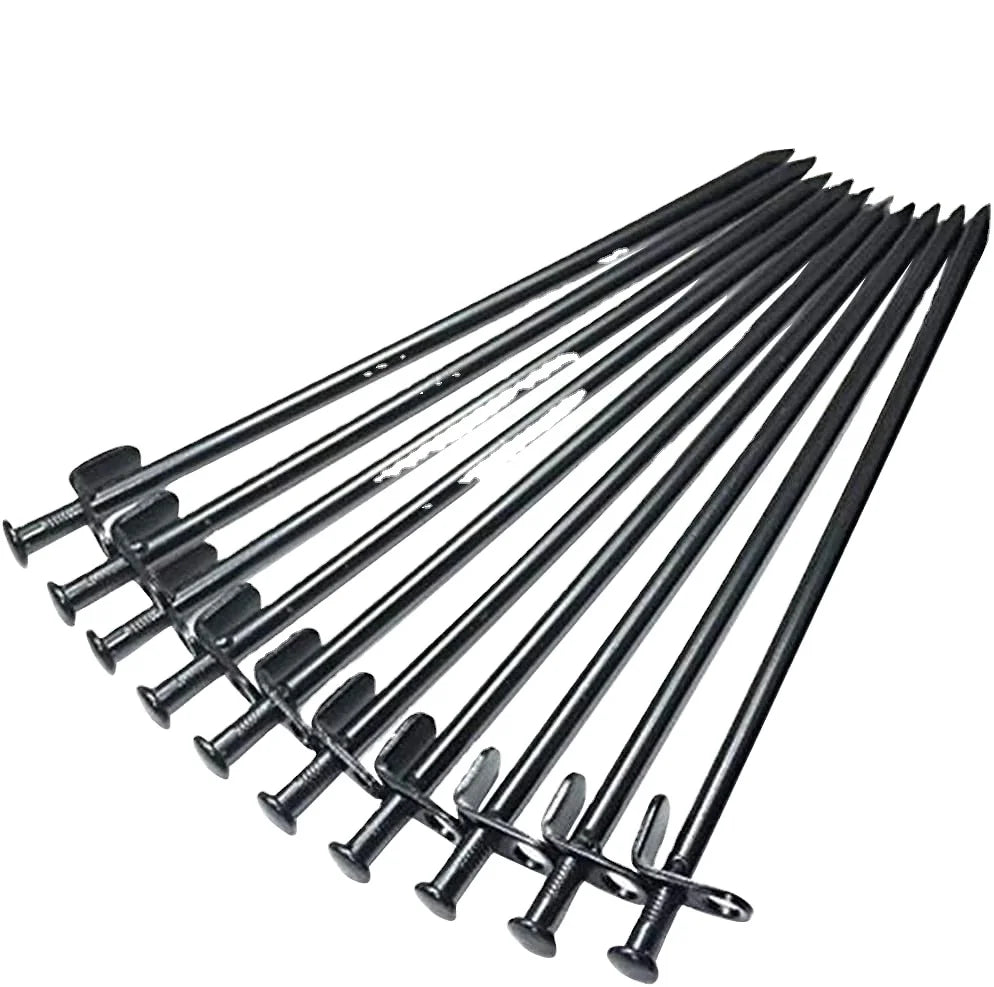Woqi Heavy Duty Aluminum Alloy Tent Peg & Tarp Peg Hook Shape Aluminum Pegs for Outdoor Camping Stake