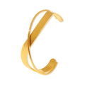Ins Style Simple Temperament Niche Cross Smooth Open Bracelet Titanium Steel Plated 18K Gold Bracelet Female Z195