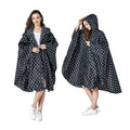 Women's Stylish Waterproof Polyester Rain for with Colorful Print Hood and Zipper for Tour