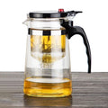 17oz Stocked Promotion Home Office Loose Leaf Flower Glass Tea Pot with Infuser