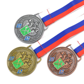 Sublimation Metal Award Marathon Sports Medal With Ribbon Custom Embossed Souvenir Jiu Jitsu British Medal Honor