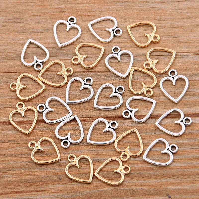 Hollow Hearts Charms Geometry Pendant Metal Alloy DIY Necklace Bracelet Earrings Marking