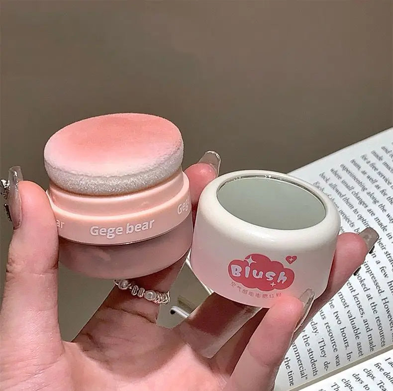 High Pigment Natural Matte Blush Loose Powder Long Lasting Waterproof Blusher Palette Shimmer Soft Puff Brightening Face Blush