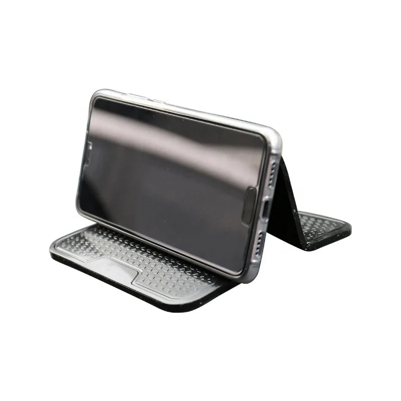 Free Sample Black Folding Car Dashboard Anti slip Pad Self Adhesive Silicone Phone Stand