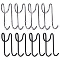 Over Shower Glass Door Hook Stainless Steel Double Side S Door Hooks Bathroom Frameless Drilling-Free Hanger Sliver Black