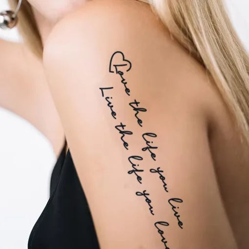 Custom Men & Women Temporary Tattoo Blue & Black Semi-Permanent Ink Waterproof Paper Body Art Tatoo Sticker Custom Tatu