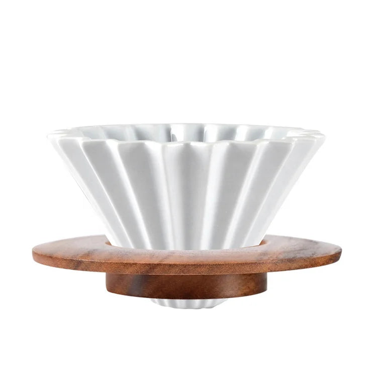 Paper Folding Style  Ceramic Coffee Filter Cup Manual Brewing Pour Over Coffee Dripper
