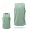 Custom Print Eco-Friendly Breathable Quick Dry Lightweight Spandex/Polyester Men's Sporty Fitness Tank Top with Reflective Strip