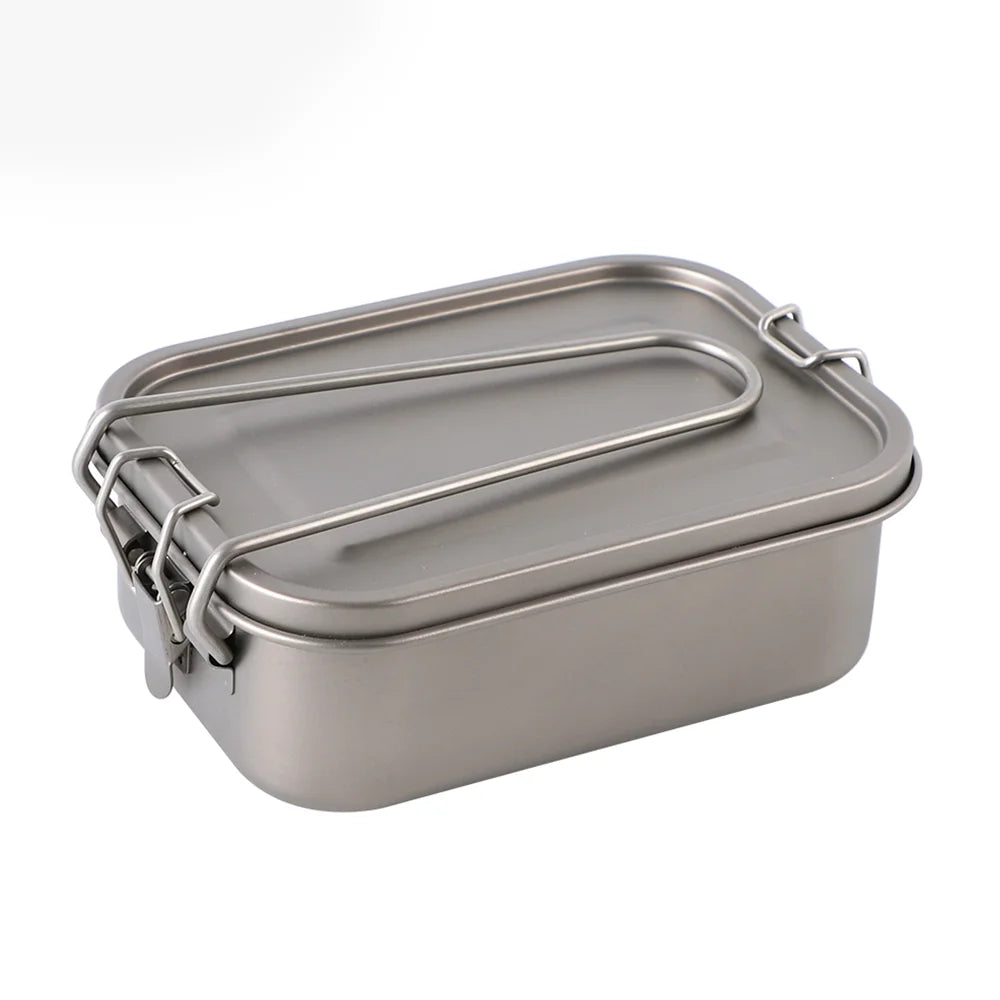 Bpa Free Square Heatable Steamable School Office Sandwich Snack Container Organiser Food Titanium Lunch Box with Lid Bento Box