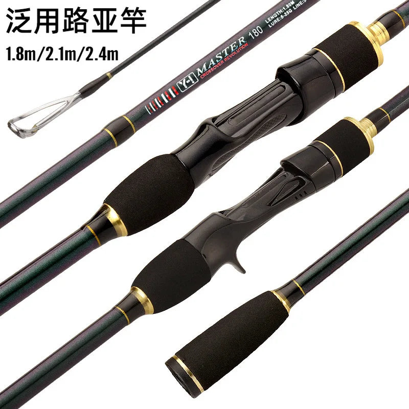 Bass Fishing Rod Carbon Fiber Spinning/Casting Fishing Pole Lure WT8-25G Line WT 5-18LB Fast Lure Fishing Jigging Rods