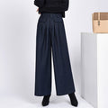 Winter Warm Women's Pants Female High Waist Pleated Wide Leg Pants Capris for Women Trousers Woman Plus Size
