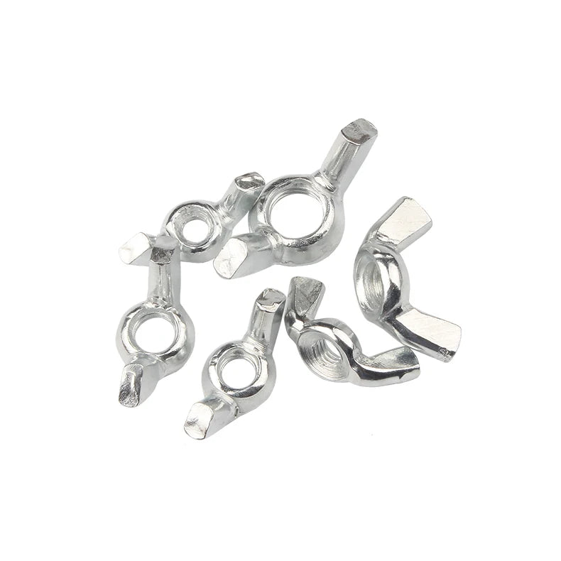 Zhuocheng White Zinc Plated Galvanized Carbon Steel M2 Wing Nut DIN Standard ISO9001 Certified Customizable for General Industry