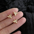 Fashion Designer Jewelry Gold Plating Bee Shaped Stud Earrings