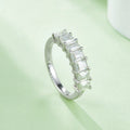M95 Professional Jewelry Factory Custom 925 Sterling Silver Custom Men Wedding Emerald Cut Moissanite Half Eternity Band