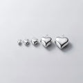 Sterling Silver Puffy Heart Charm S925 Silver 3D Heart Charms for Jewelry Making Supplies 4mm 6mm 8mm 13mm 15mm